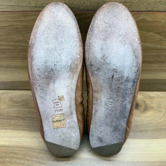 Tory Burch Moc Toe Loafers Flats Womens 7.5 M Royal Tan Leather - Picture 9 of 12